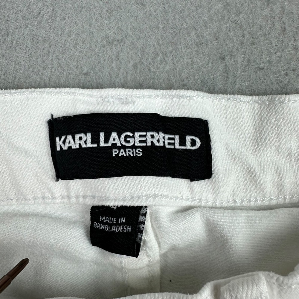Karl Lagerfeld Straight Leg White Women’s Jeans - Picture 7 of 7